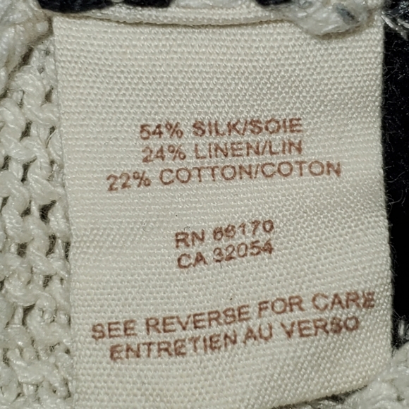 Free People Striped Blk/Ivory Crochet long short sleeve sweater - Picture 4 of 4